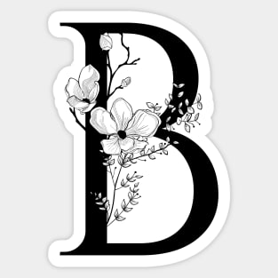 Letter B Monogram - Floral Initial Sticker